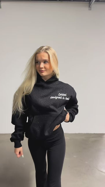 TIMELESS RHINESTONE HOODIE - BLACK