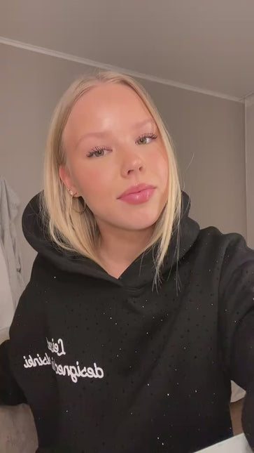 TIMELESS RHINESTONE HOODIE - BLACK