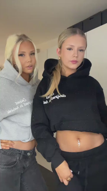 TIMELESS RHINESTONE HOODIE - BLACK