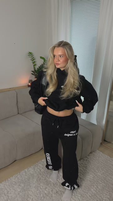 TIMELESS RHINESTONE HOODIE - BLACK